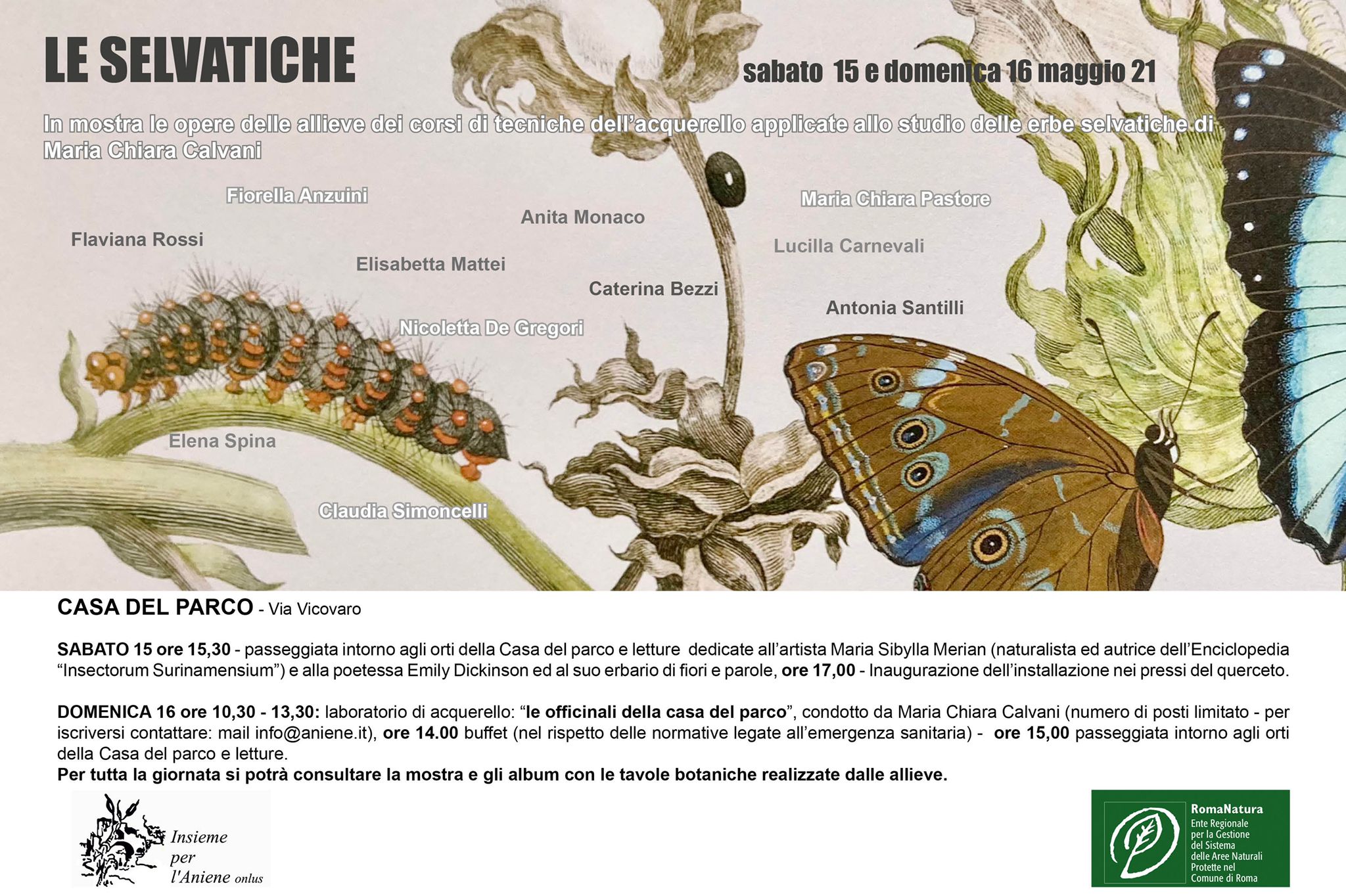 “LA CASA DEL PARCO”, Via Vicovaro (Roma),  presenta l’Installazione: Le selvatiche