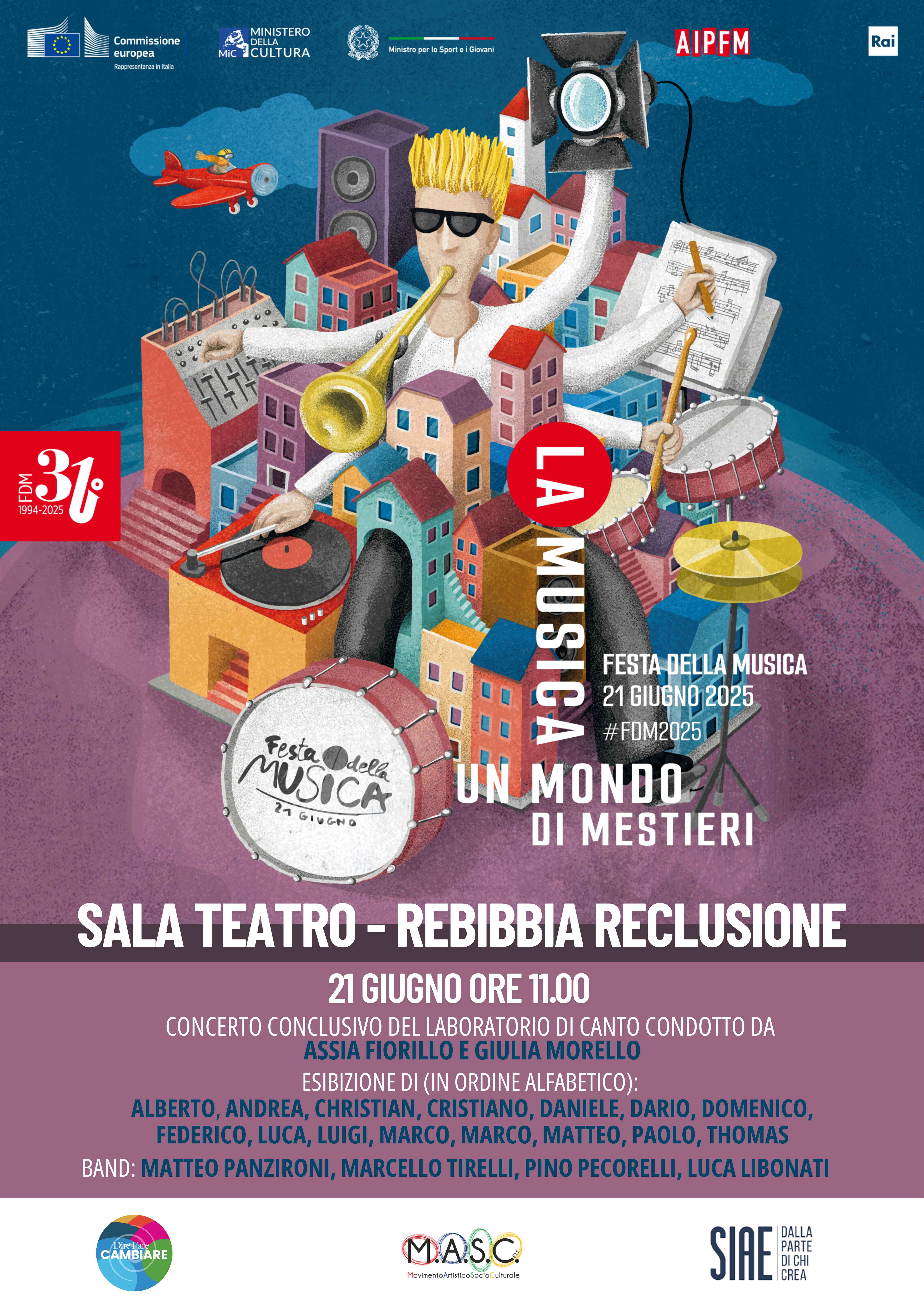 Festa della Musica 2025 a Rebibbia: il concerto dei detenuti che unisce dentro e fuori